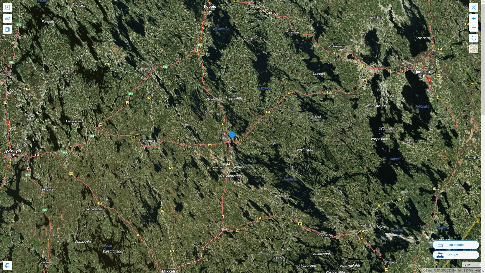 Varkaus Highway and Road Map with Satellite View